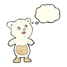 Cartoon Polar Bear With Thought Bubble Royalty Free Stock Image