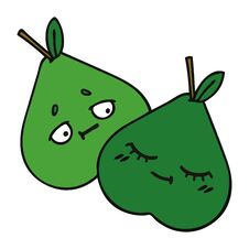 Cute Cartoon Pears Stock Photo