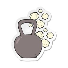 Sticker Of A Cartoon Heavy Kettle Bell Royalty Free Stock Image