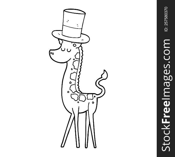 cartoon giraffe in top hat