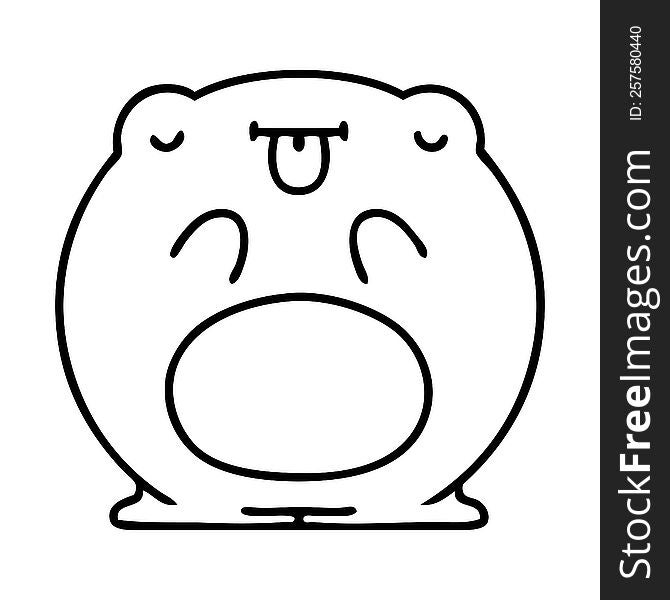 line doodle of a cute frog. line doodle of a cute frog