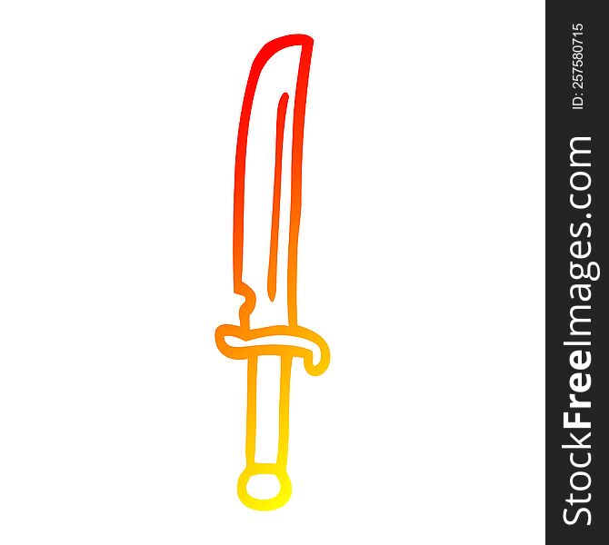 warm gradient line drawing cartoon bronze dagger