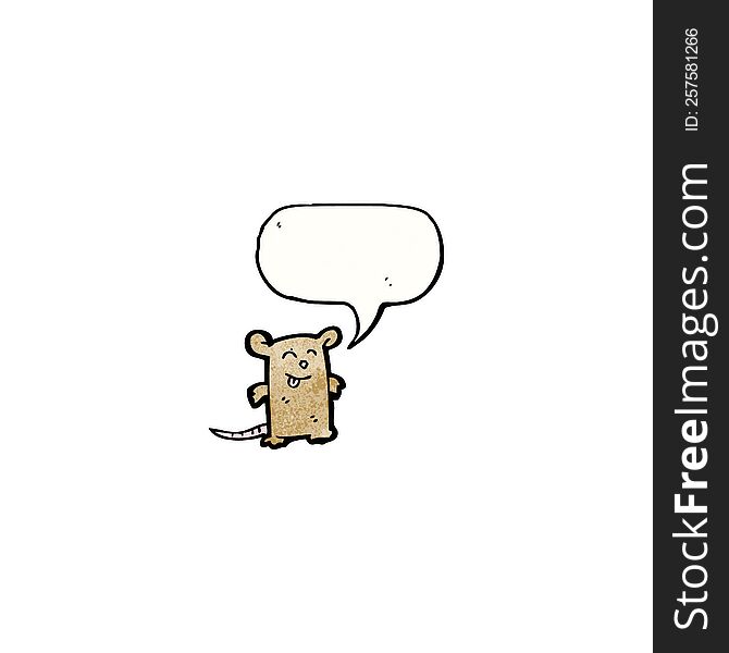 cartoon mouse with  speech bubble