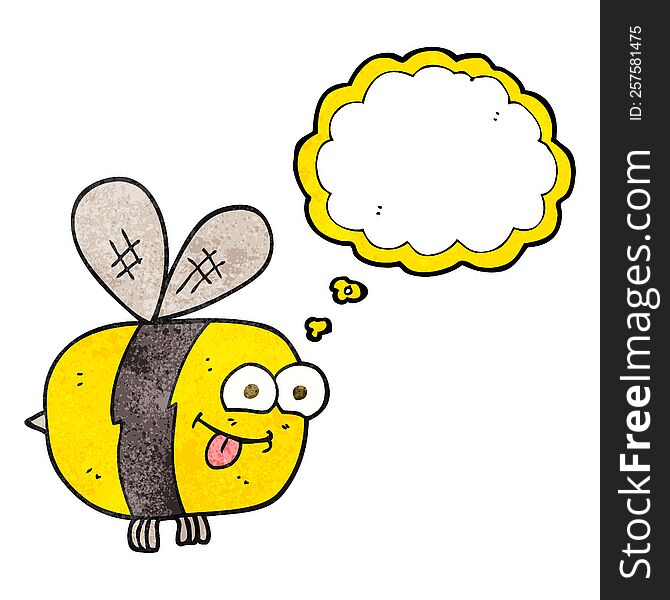 Thought Bubble Textured Cartoon Bee