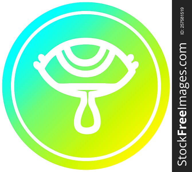 crying eye circular icon with cool gradient finish. crying eye circular icon with cool gradient finish