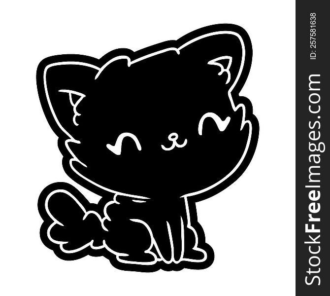 cartoon icon cute kawaii fluffy cat