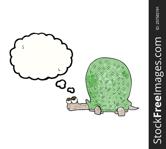 Thought Bubble Textured Cartoon Tortoise