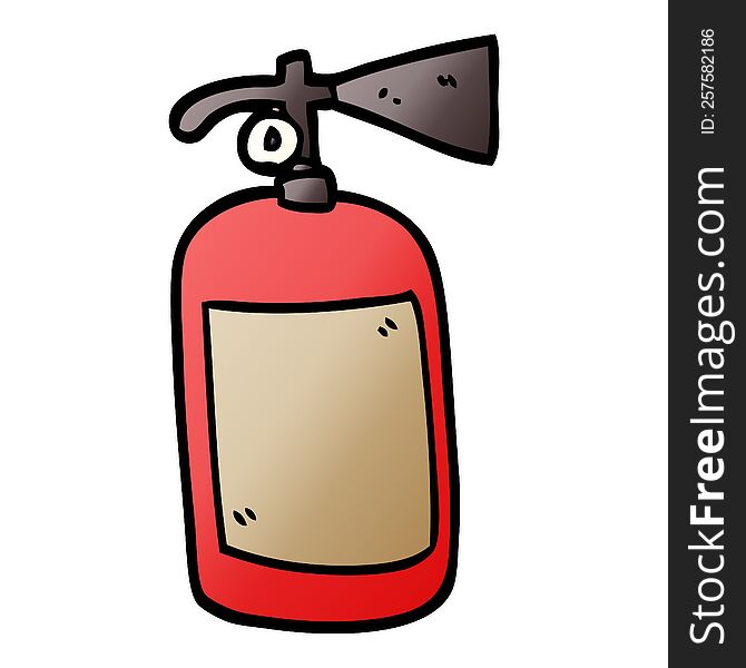 cartoon doodle fire extinguisher