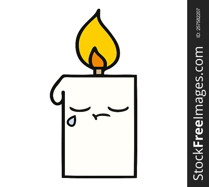 Cute Cartoon Lit Candle