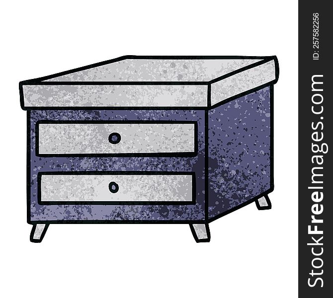 Textured Cartoon Doodle Of A Bedside Table