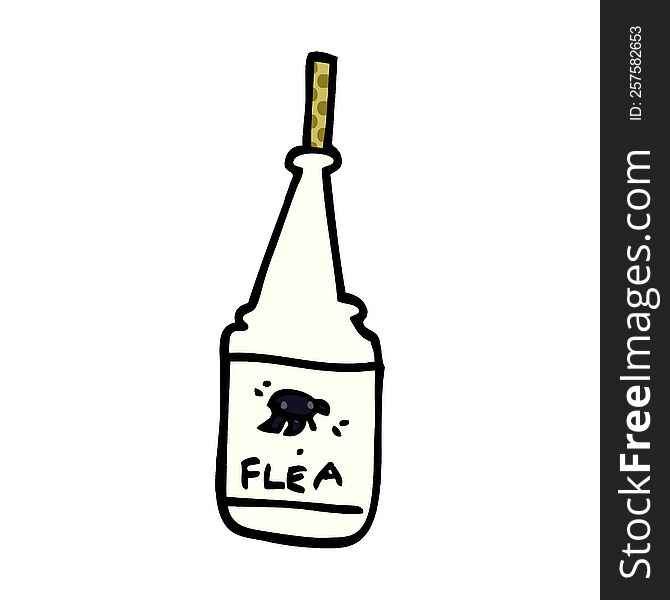 cartoon doodle flea treatment