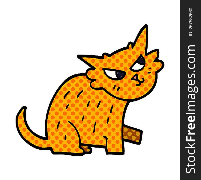 cartoon doodle ginger cat