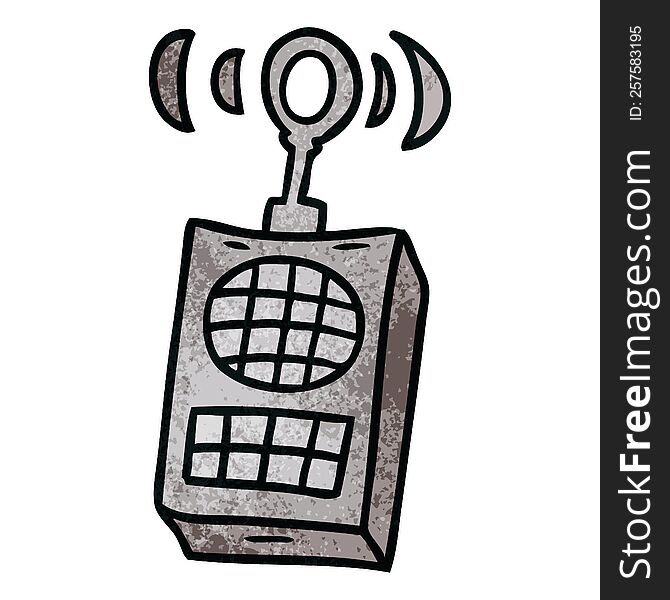 hand drawn textured cartoon doodle of a walkie talkie