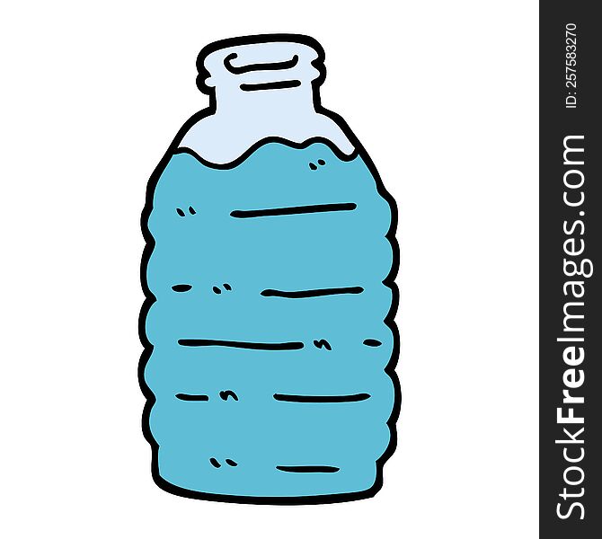 Hand Drawn Doodle Style Cartoon Water Bottle