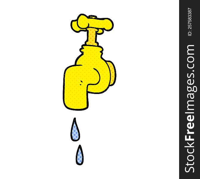 cartoon dripping faucet