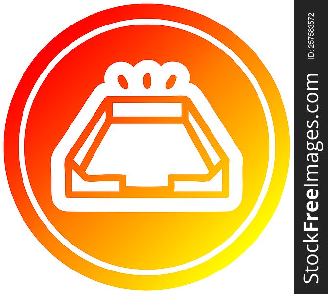 empty in tray circular in hot gradient spectrum