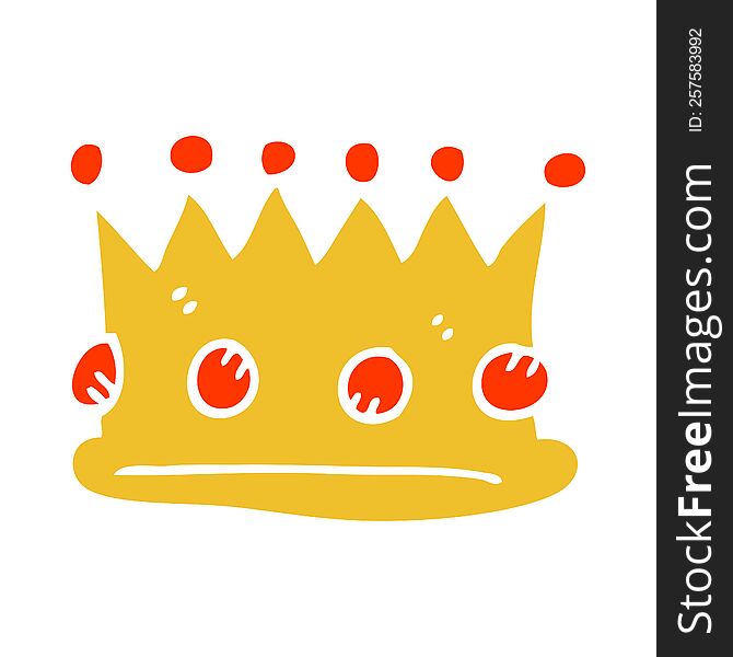 flat color illustration cartoon royal crown
