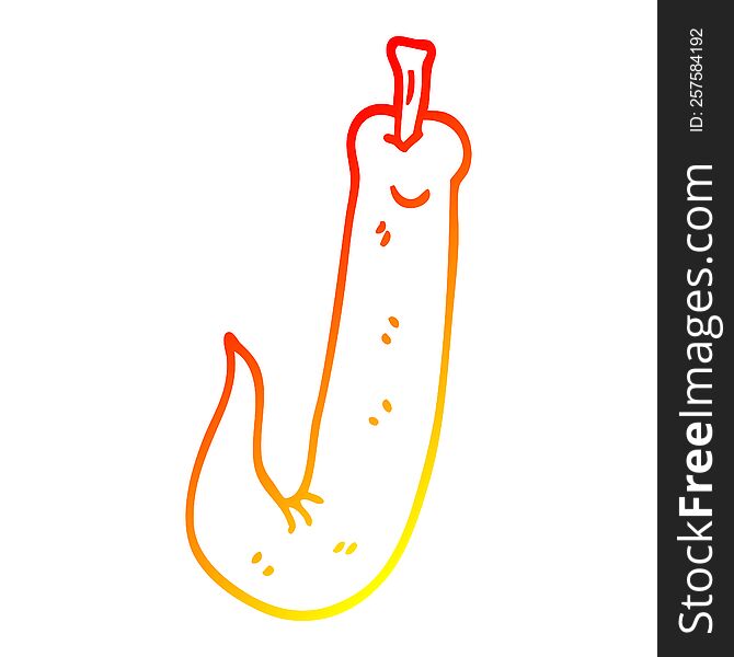 Warm Gradient Line Drawing Cartoon Chilli Pepper