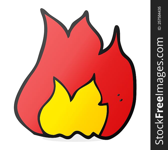 freehand drawn cartoon fire symbol