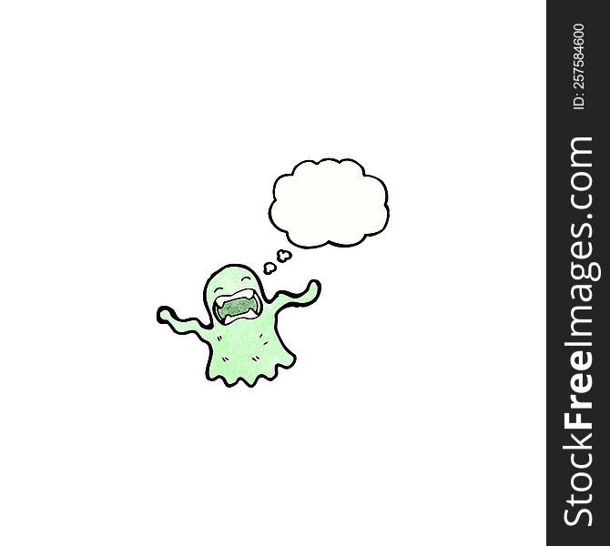 Cartoon Slimey Ghost With Thought Bubble
