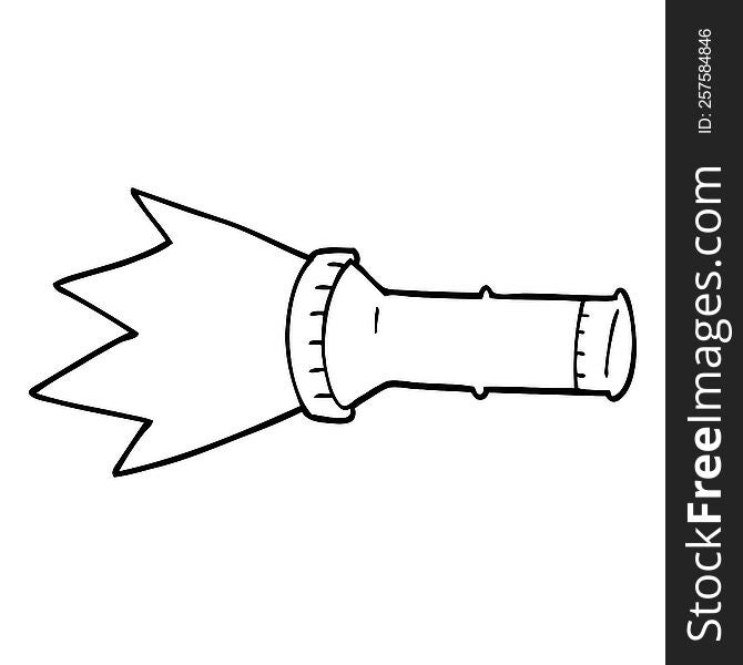 Line Drawing Cartoon Electric Torch