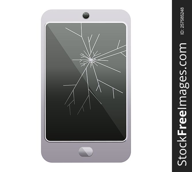 Cracked Screen Cell Phone Graphic Icon