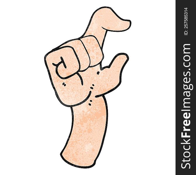 Textured Cartoon Hand Making Smallness Gesture