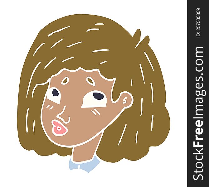 cartoon doodle face of a girl