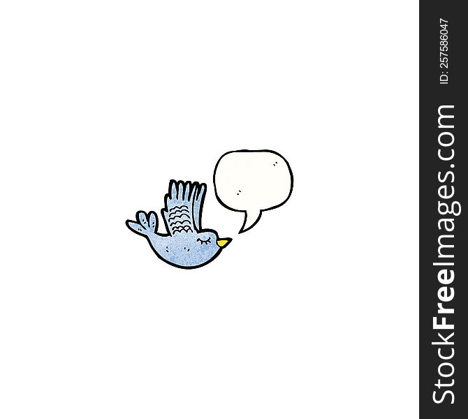 Flying Bird With Speech Bubble