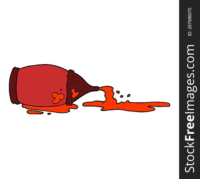 cartoon spilled ketchup bottle