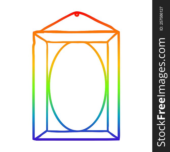 rainbow gradient line drawing of a picture frame