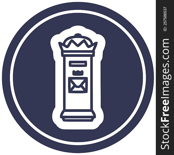 British postbox circular icon symbol