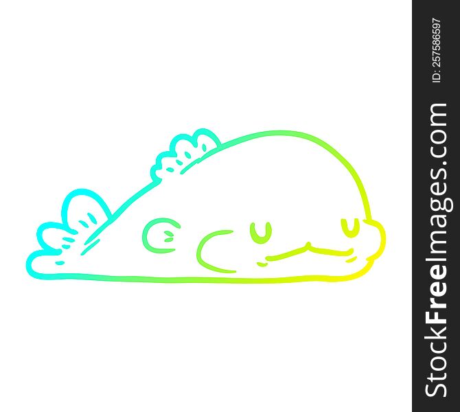Cold Gradient Line Drawing Cute Fish