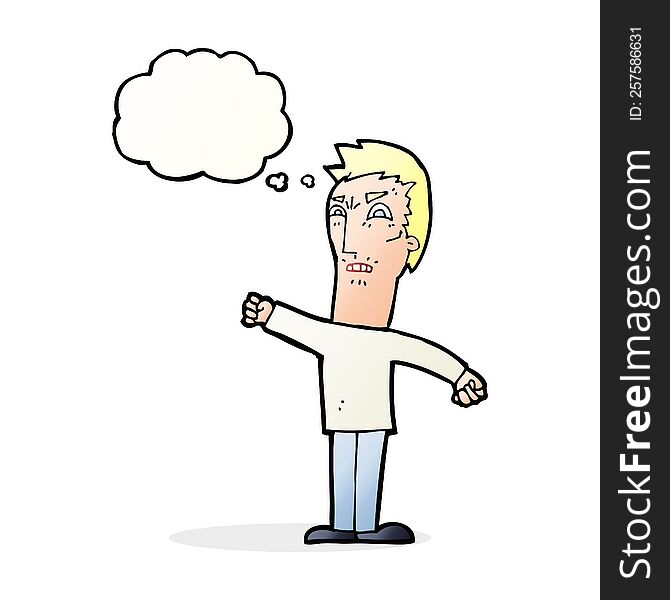 Cartoon Annoyed Man With Thought Bubble