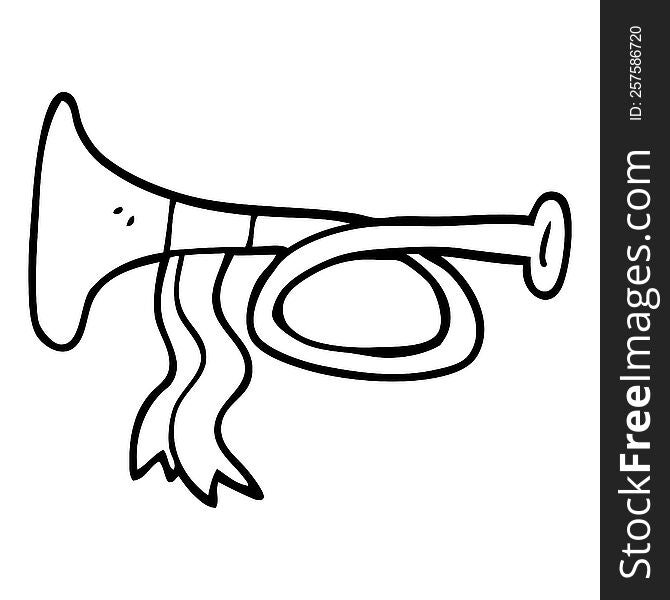 Line Drawing Cartoon Metal Trumpet