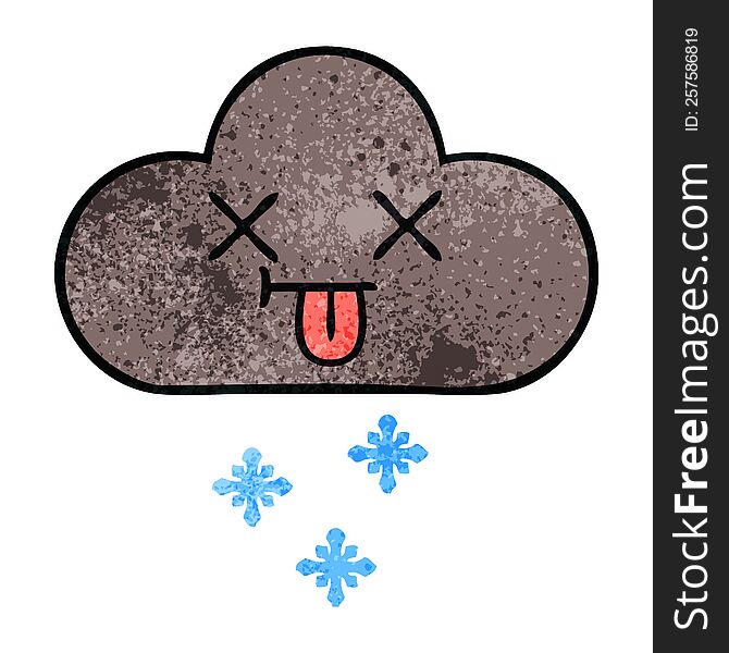 Retro Grunge Texture Cartoon Storm Snow  Cloud