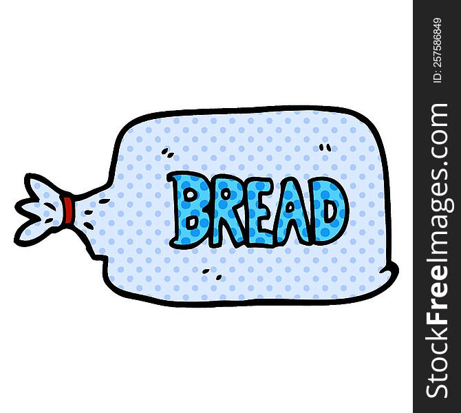 Cartoon Doodle Bread In Bag