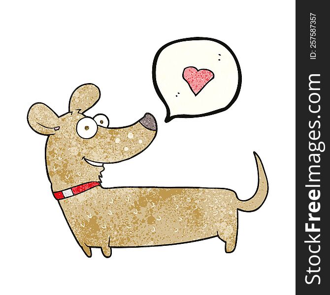 speech bubble textured cartoon happy dog