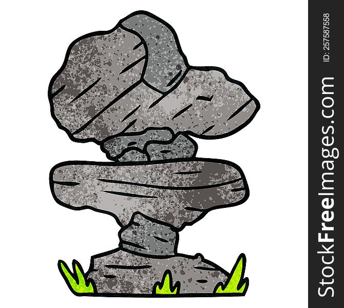 textured cartoon doodle of grey stone boulders