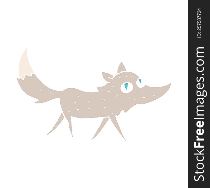 flat color illustration of little wolf. flat color illustration of little wolf