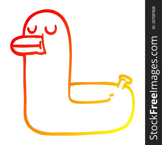 Warm Gradient Line Drawing Cartoon Yellow Ring Duck