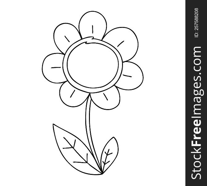 quirky line drawing cartoon daisy