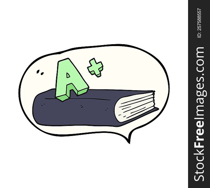 Speech Bubble Cartoon A Grade Symbol And Book