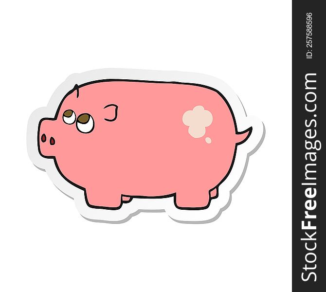 Sticker Of A Cartoon Piggy Bank