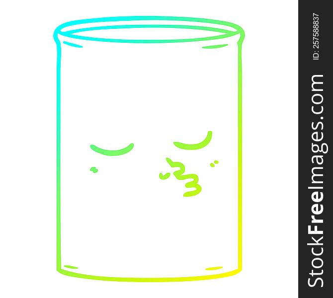 Cold Gradient Line Drawing Cartoon Barrel Of Oil