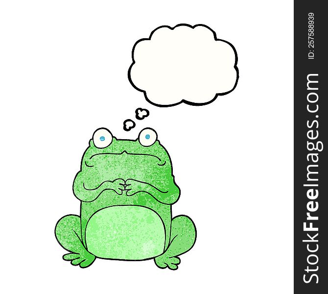 Thought Bubble Textured Cartoon Nervous Frog