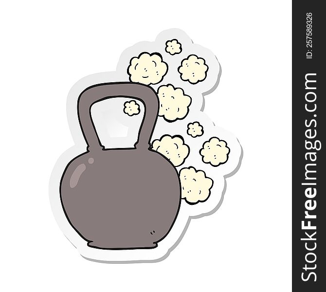 Sticker Of A Cartoon Heavy Kettle Bell