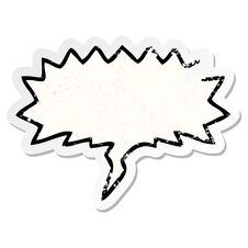 Cartoon Speech Bubble Distressed Sticker And Speech Bubble Distressed Sticker Royalty Free Stock Photography