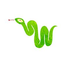 Retro Cartoon Doodle Of A Garden Snake Royalty Free Stock Photo