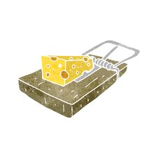 Retro Cartoon Mouse Trap Stock Photography
